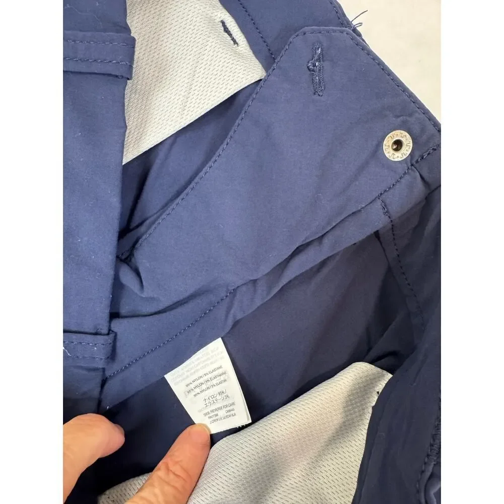J. Crew Stretch Chino Shorts Blue Nylon Men's Size 34